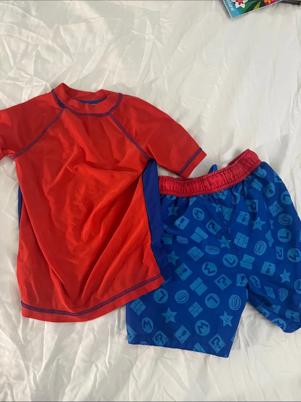 Nintendo Super Mario Blue Kids Swim set age 5T